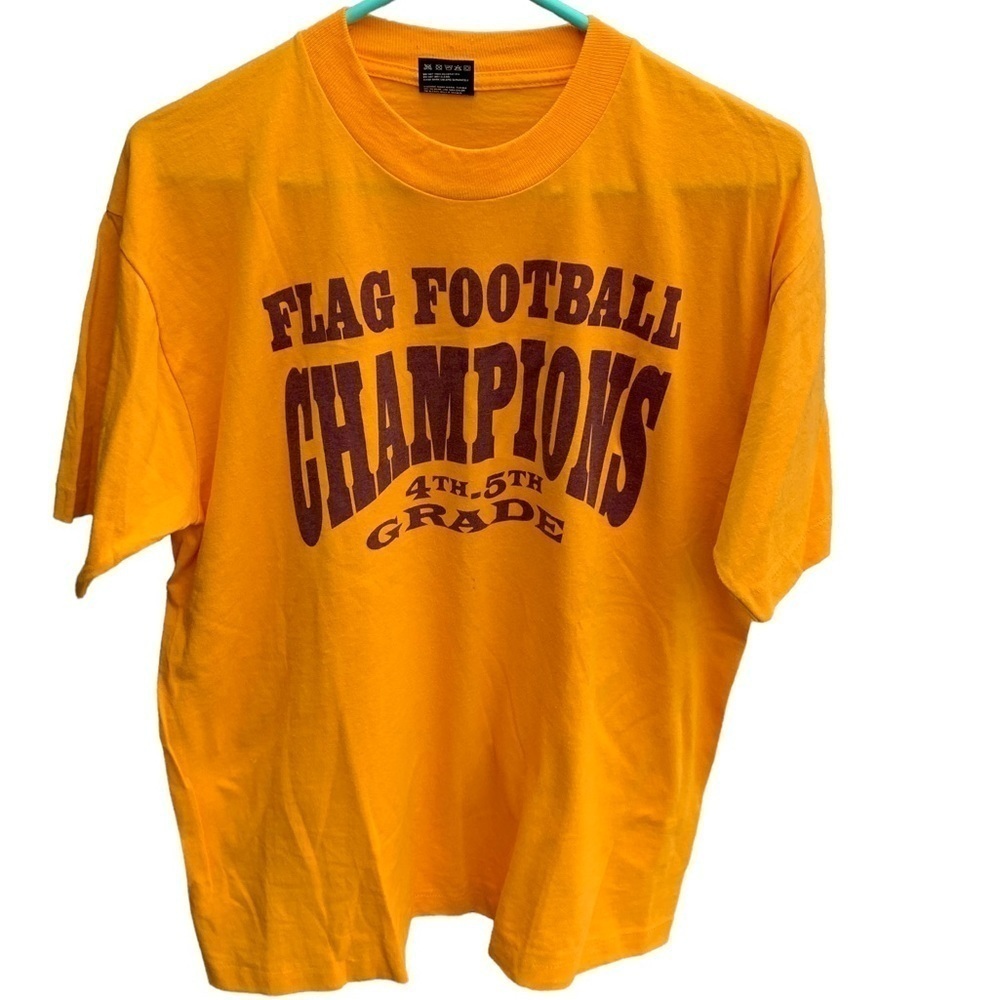 Vintage Tee Shirt Flag Football Champions 4th 5th Grade